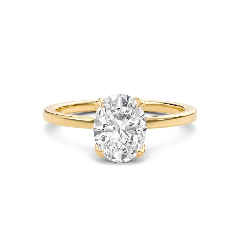 Oval Petal Four Prong Engagement Ring