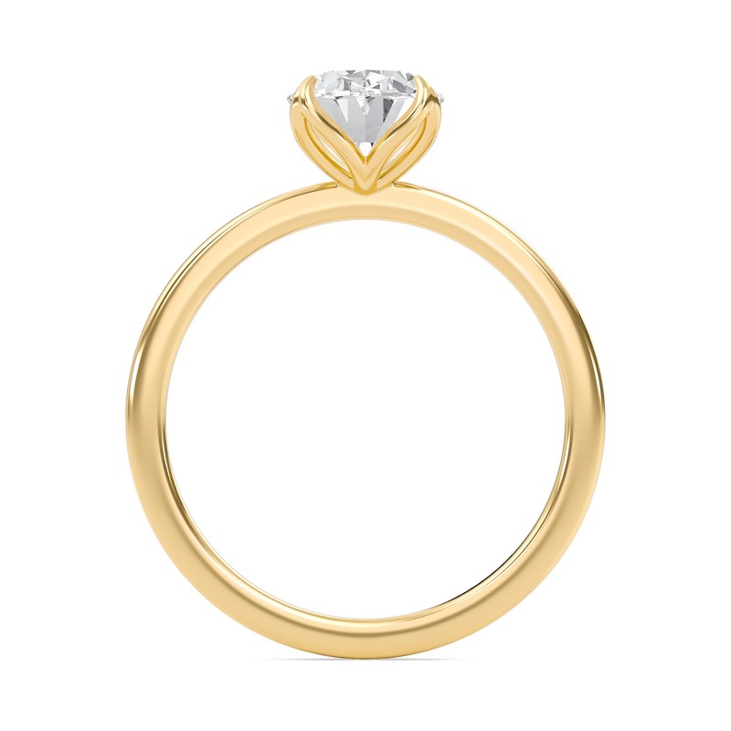 Oval Petal Four Prong Engagement Ring