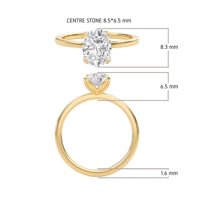 Oval Petal Four Prong Engagement Ring