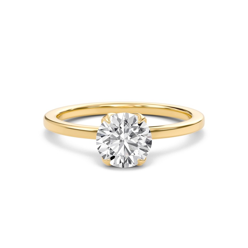 Round Petal Four Prong Engagement Ring