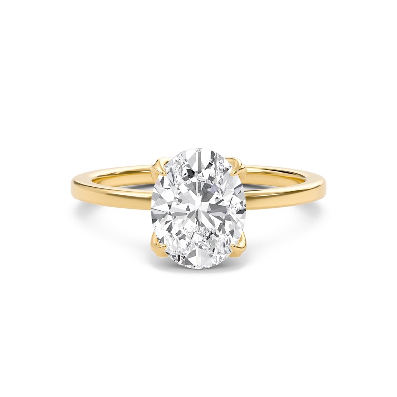 Oval Petal Four Prong Engagement Ring