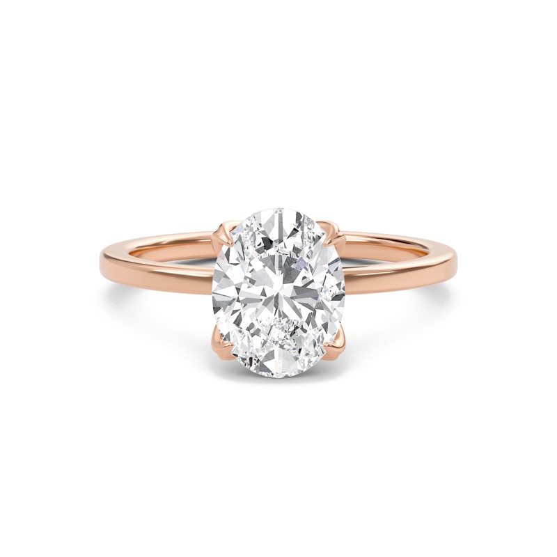 Oval Petal Four Prong Engagement Ring