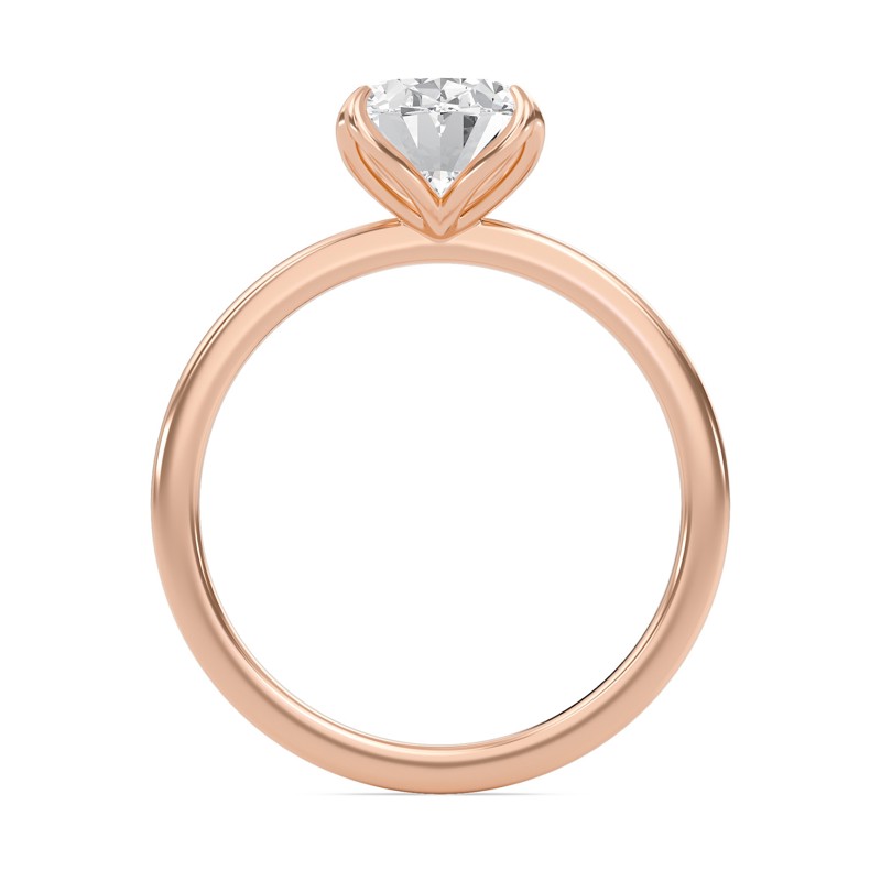 Oval Petal Four Prong Engagement Ring