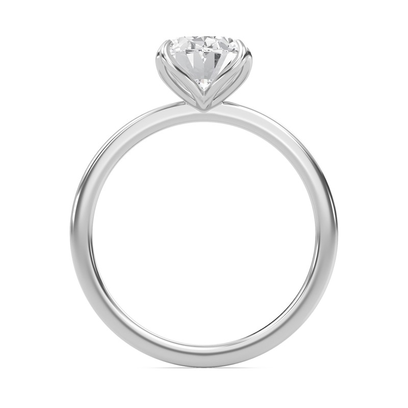 Oval Petal Four Prong Engagement Ring
