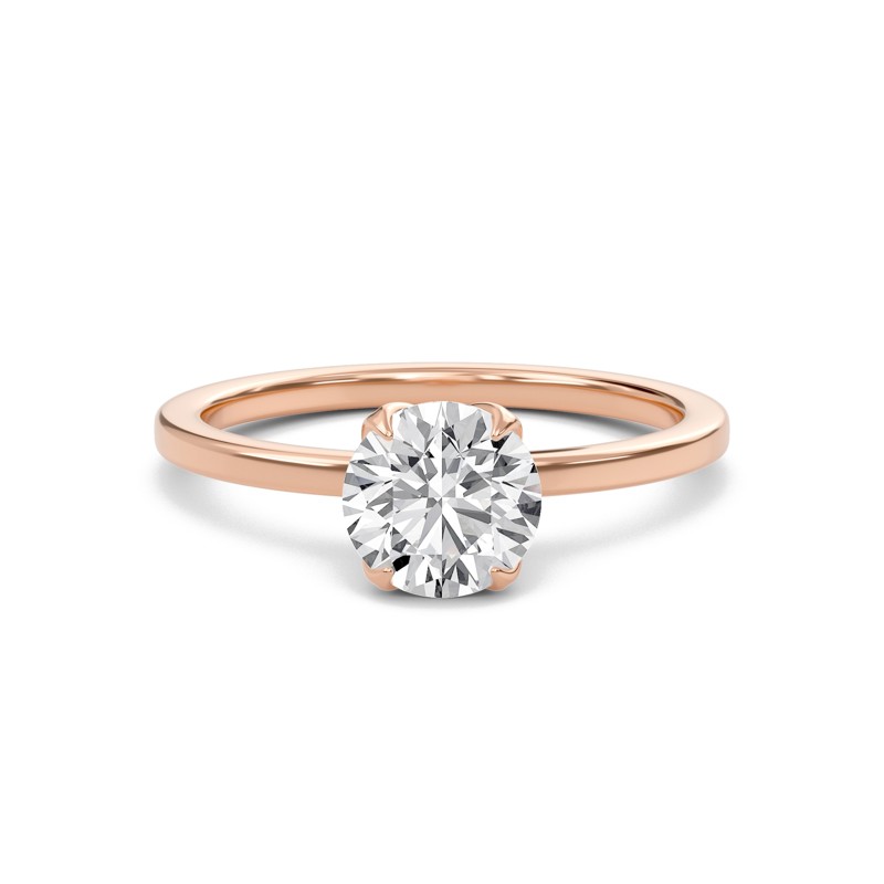 Round Petal Four Prong Engagement Ring