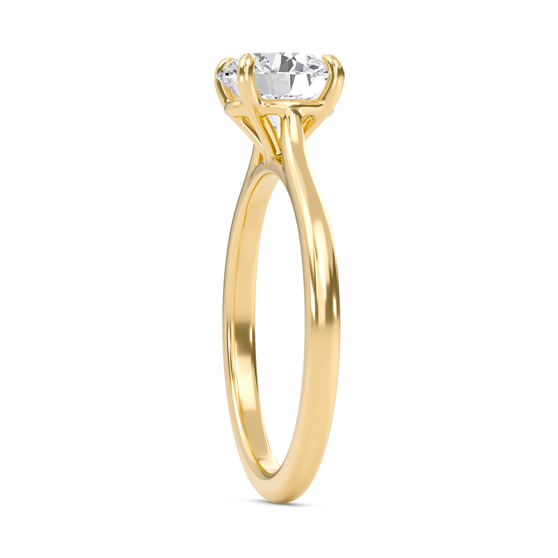 Round Classic Solitaire Cathedral Ring