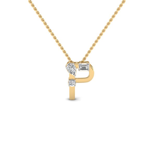 "P" Alphabet Diamond Pendant
