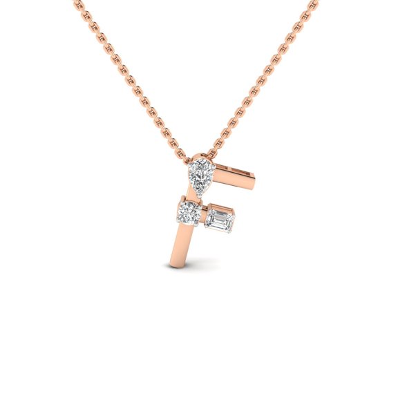 "F" Alphabet Diamond Pendant