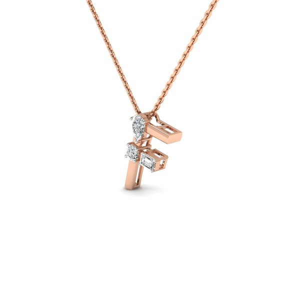 "F" Alphabet Diamond Pendant