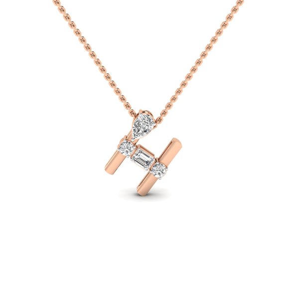 "H" Alphabet Diamond Pendant
