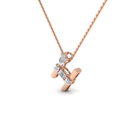 "H" Alphabet Diamond Pendant