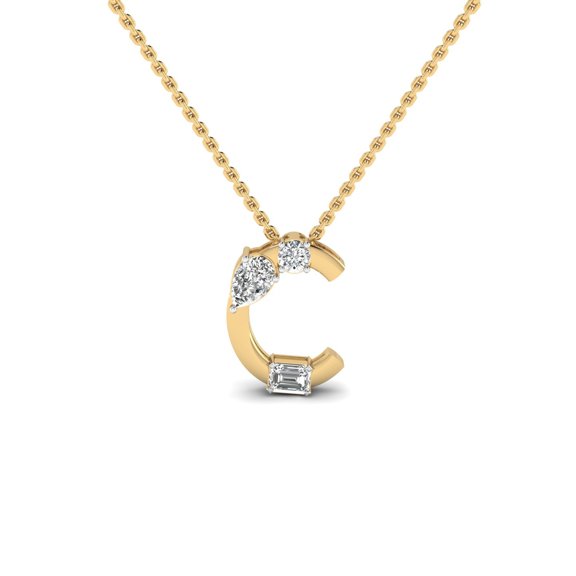 "C" Alphabet Diamond Pendant
