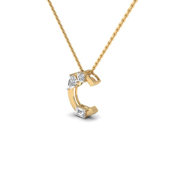 "C" Alphabet Diamond Pendant