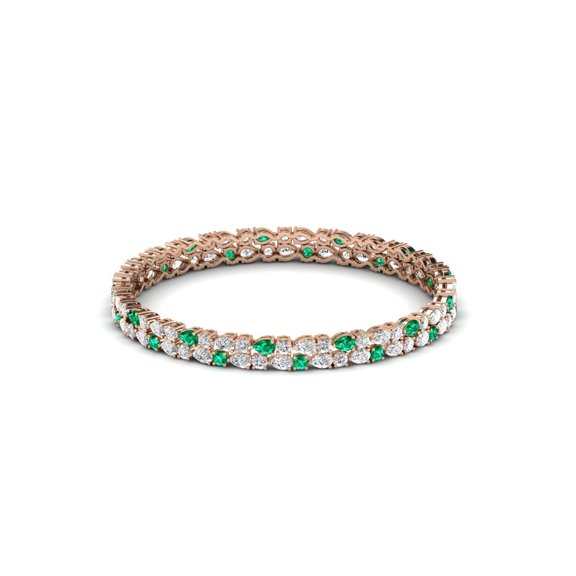 Exquisite Emerald and Diamond Bangle