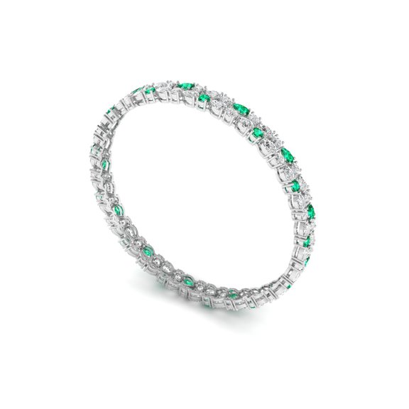 Exquisite Emerald and Diamond Bracelet