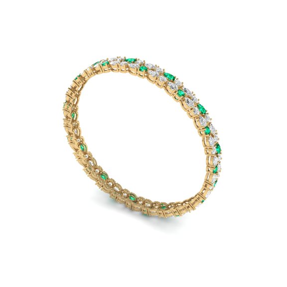 Exquisite Emerald and Diamond Bangle