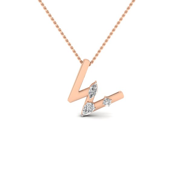 "W" Alphabet Diamond Pendant