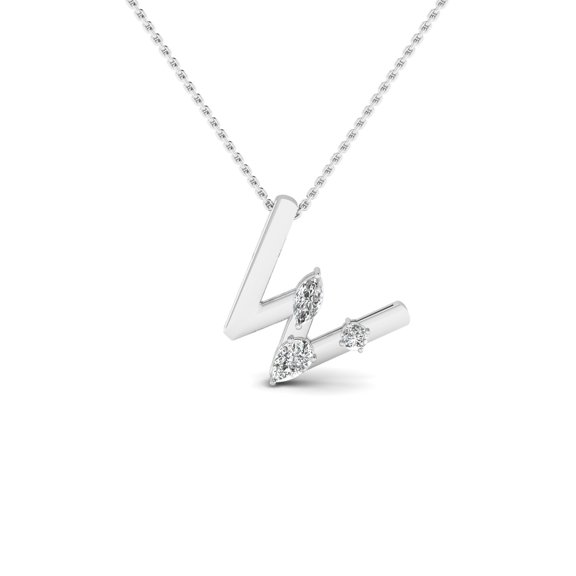 "W" Alphabet Diamond Pendant