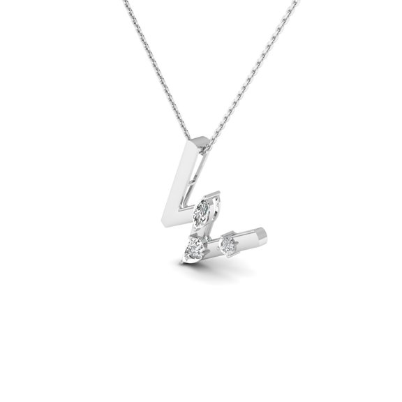 "W" Alphabet Diamond Pendant