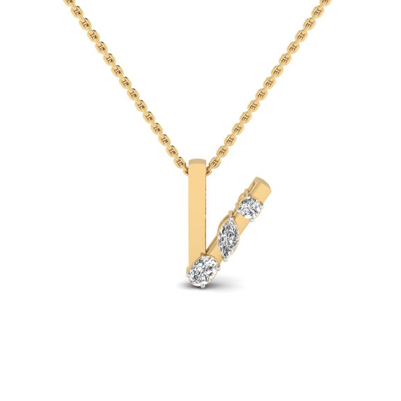 "V" Alphabet Diamond Pendant