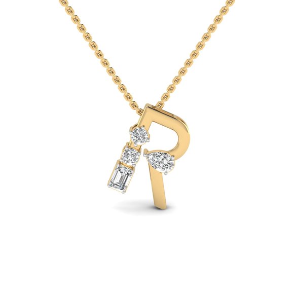 "R" Alphabet Diamond Pendant