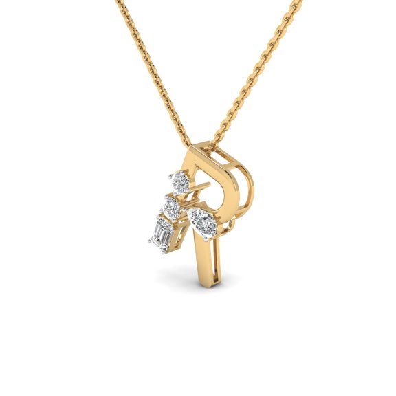 "R" Alphabet Diamond Pendant