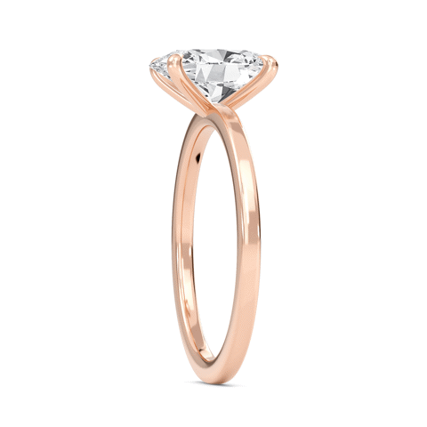 Oval Classic Solitaire knife edge Ring