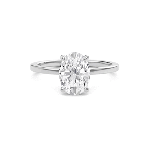 Oval Classic Solitaire knife edge Ring