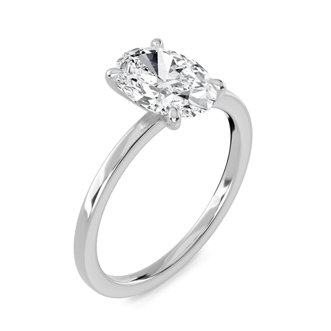 Oval Classic Solitaire knife edge Ring