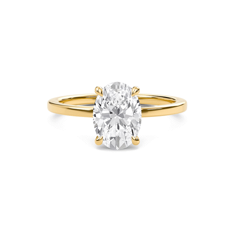 Oval Classic Solitaire knife edge Ring