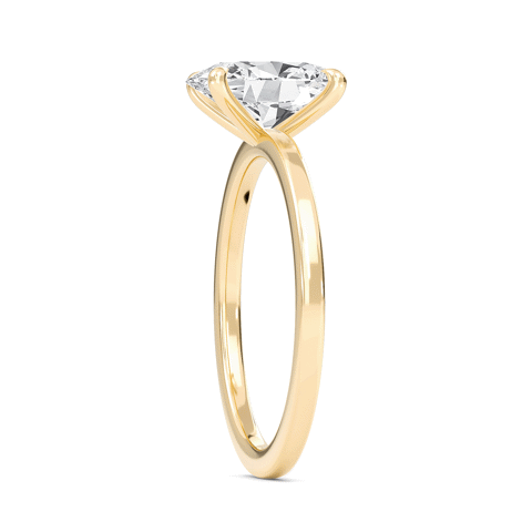 Oval Classic Solitaire knife edge Ring