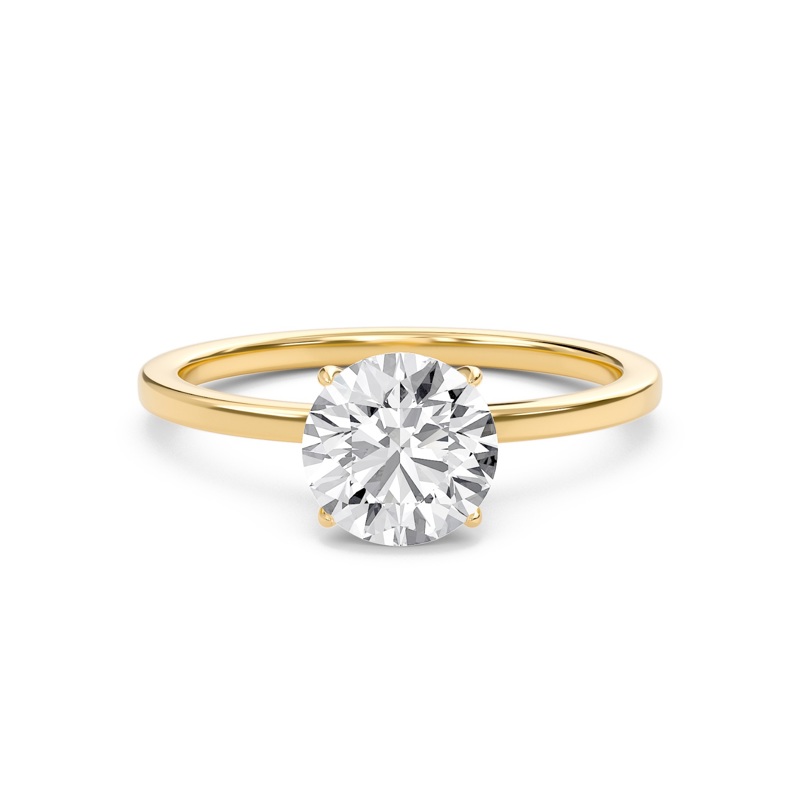 Round Classic Solitaire knife edge Ring
