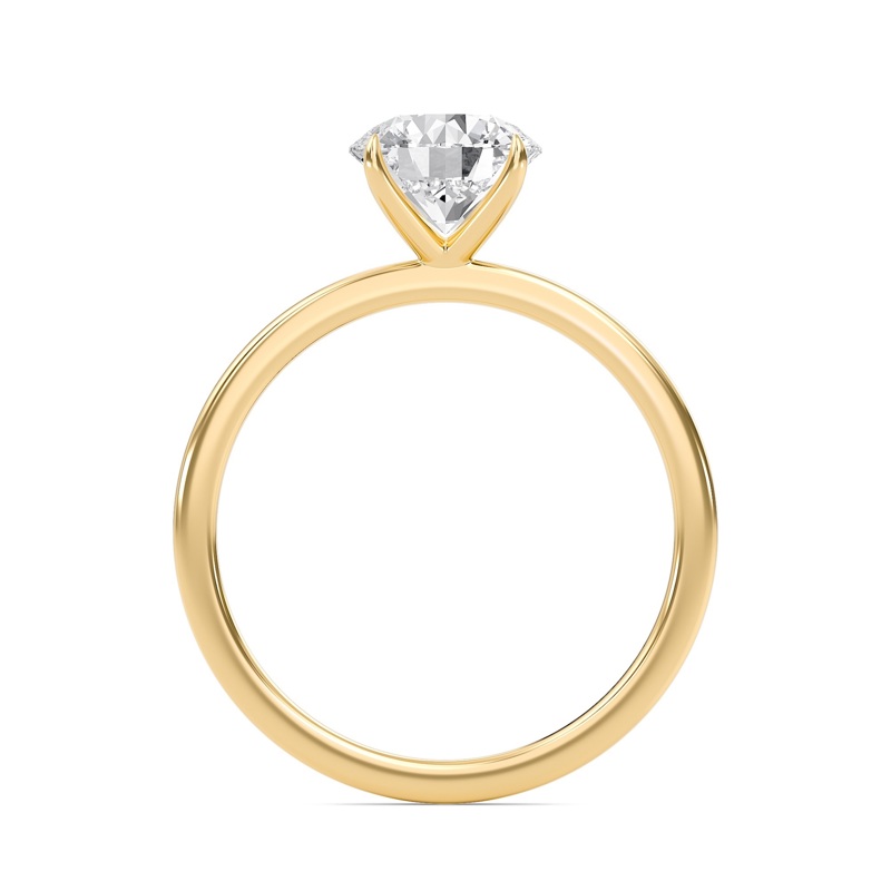 Round Classic Solitaire knife edge Ring