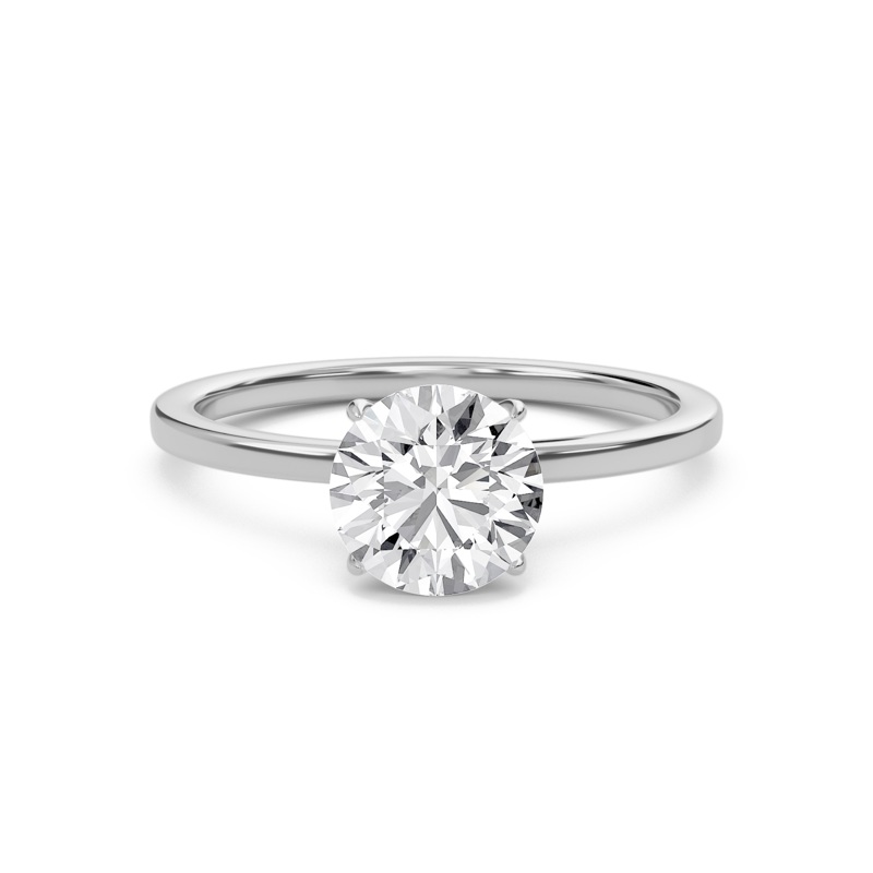 Round Classic Solitaire knife edge Ring