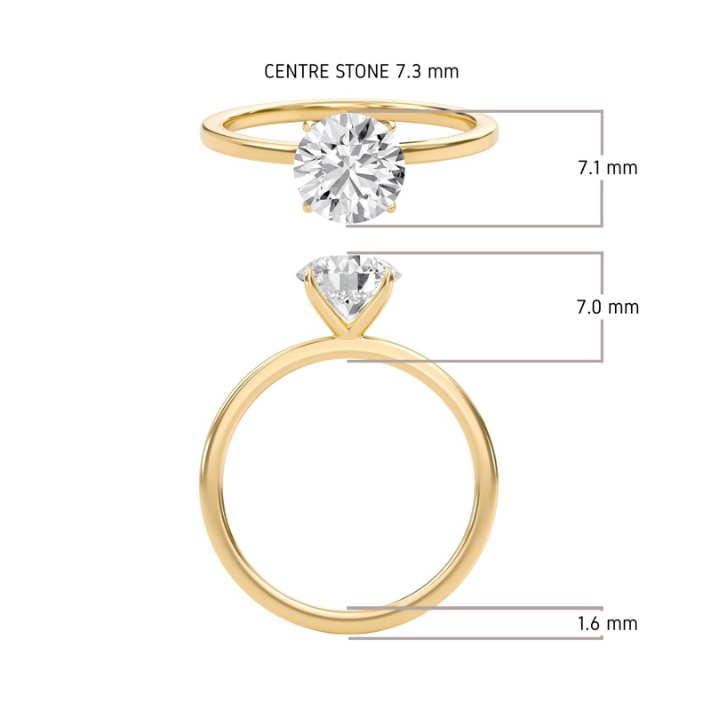 Round Classic Solitaire knife edge Ring