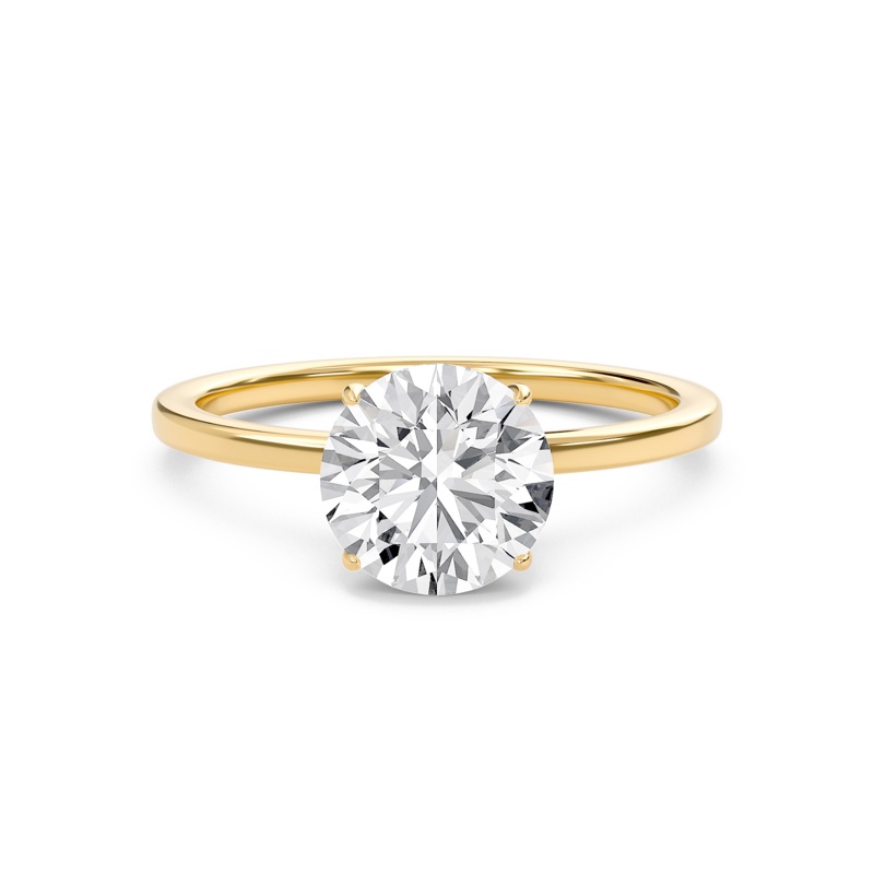 Round Classic Solitaire knife edge Ring