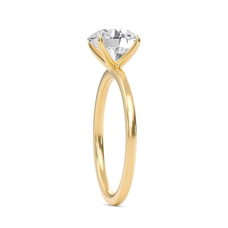 Round Classic Solitaire knife edge Ring