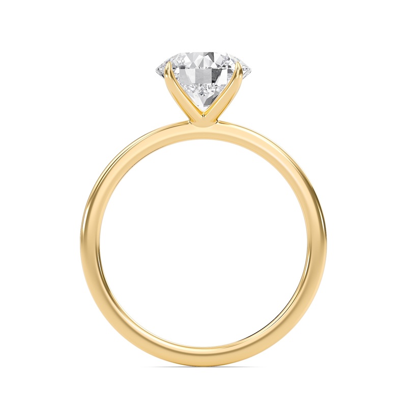 Round Classic Solitaire knife edge Ring