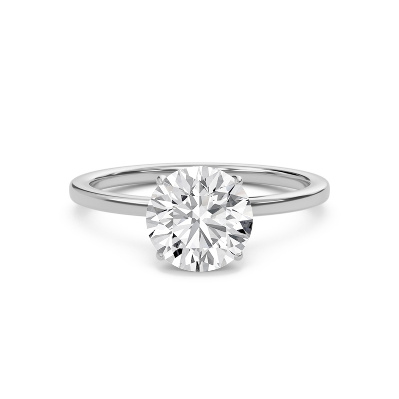 Round Classic Solitaire knife edge Ring