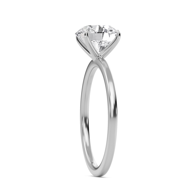 Round Classic Solitaire knife edge Ring