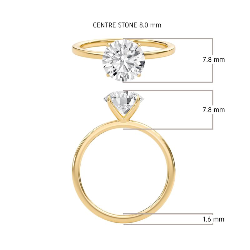 Round Classic Solitaire knife edge Ring