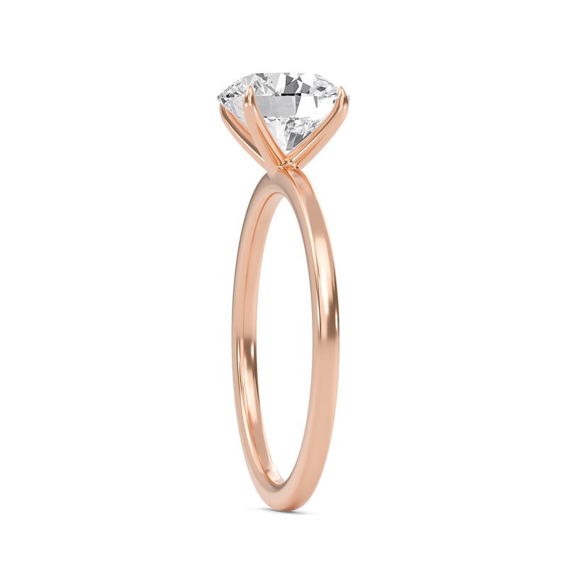 Round Classic Solitaire knife edge Ring