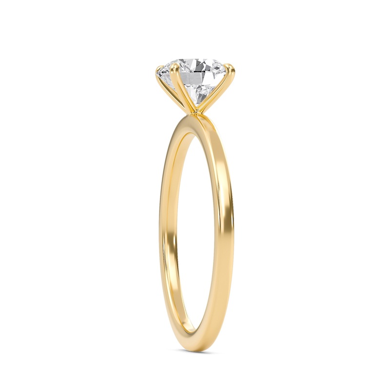 Round Classic Solitaire knife edge Ring
