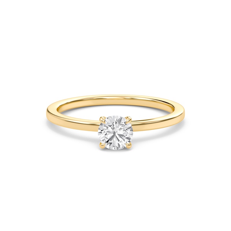 Round Classic Solitaire knife edge Ring