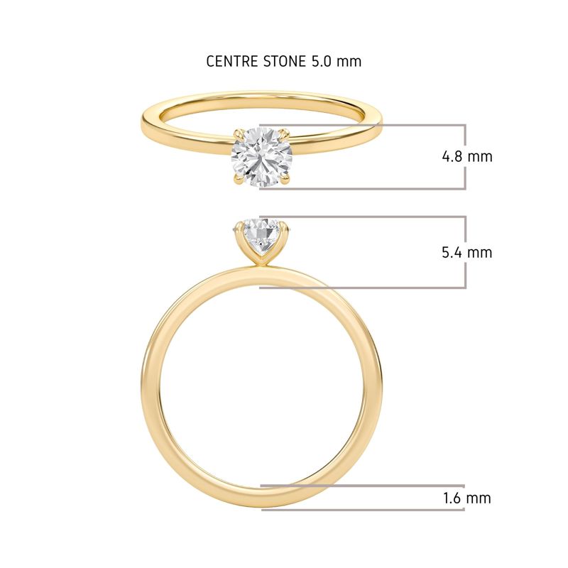 Round Classic Solitaire knife edge Ring