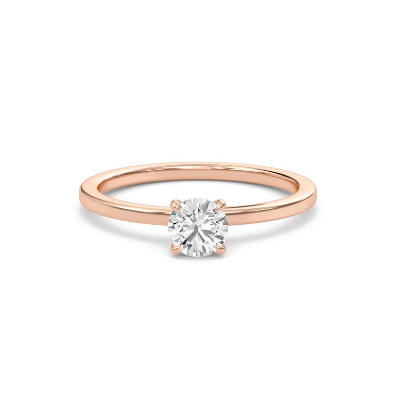 Round Classic Solitaire knife edge Ring
