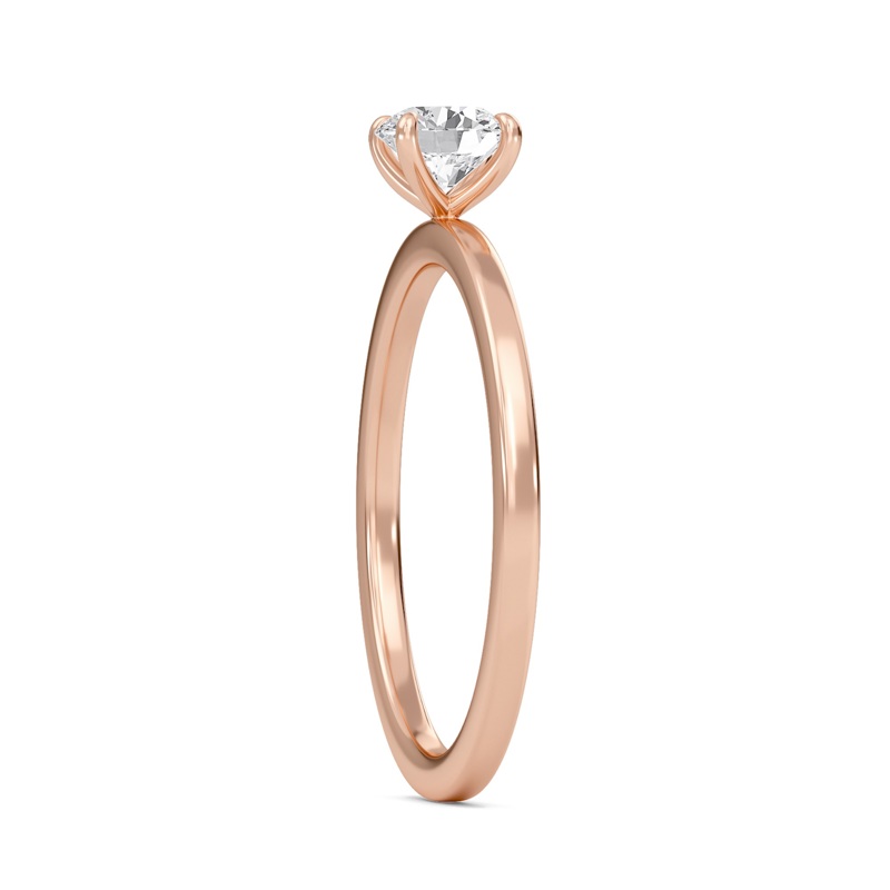 Round Classic Solitaire knife edge Ring