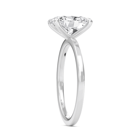 Oval Classic Solitaire knife edge Ring