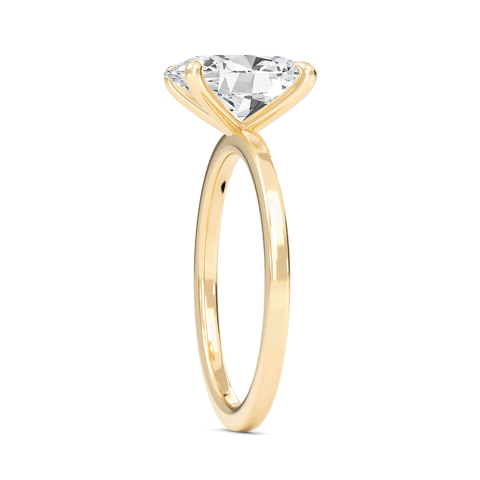 Oval Classic Solitaire knife edge Ring