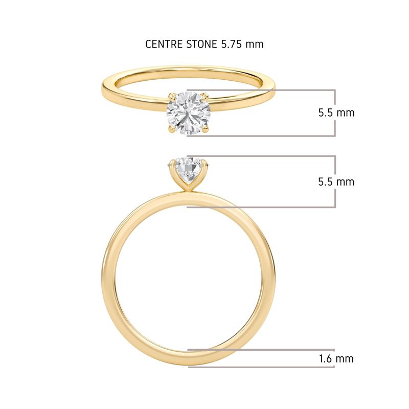 Round Classic Solitaire knife edge Ring